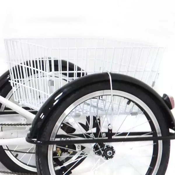 20 inch 3 wielen driewieler volwassen driewieler enkele snelheid + mandfiets witte fiets 20 inch 3 wielen driewieler volwassen driewieler enkele snelheid + mandfiets witte fiets