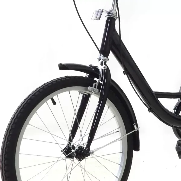 20 inch driewieler voor volwassenen, frame van koolstofstaal, 3-wielfiets met mand voor volwassenen en ouderen