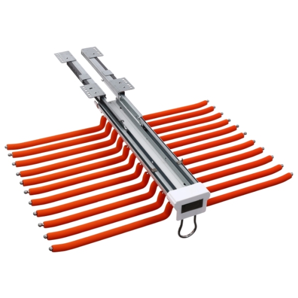 Broekrek met dubbele rij - wit + oranje gevlokt, 22 palen, belasting 15 kg, hoogwaardige aluminiumlegering