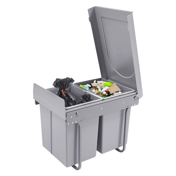 Keukenafvalbak, 40L uittrekbare recyclingafvalbak, schuifkeukenafvalbak
