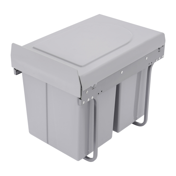 Keukenafvalbak, 40L uittrekbare recyclingafvalbak, schuifkeukenafvalbak Keukenafvalbak, 40L uittrekbare recyclingafvalbak, schuifkeukenafvalbak