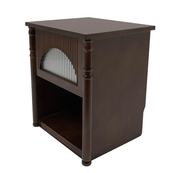Kast, tweelaags nachtkastje, 46*40*55cm, walnootkleur Kast, tweelaags nachtkastje, 46*40*55cm, walnootkleur