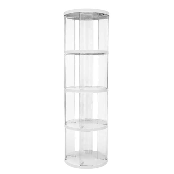 Draaibare boekenplank, boekenkast voor thuis, moderne 360° draaibare opbergplank, ABS en PET, 4 lagen