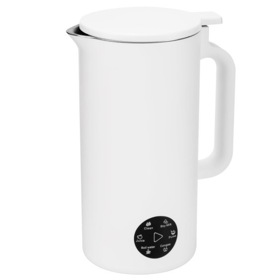 Sojamelkmaker, 350 ml sojamelkmaker met roestvrijstalen mes voor het koken van granen, 220V (wit)