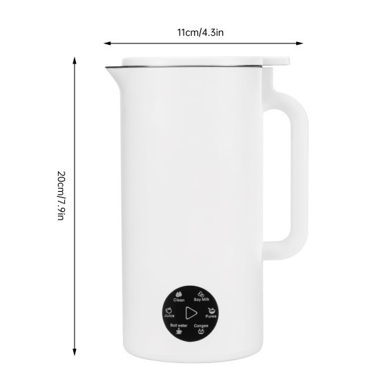 Sojamelkmaker, 350 ml sojamelkmaker met roestvrijstalen mes voor het koken van granen, 220V (wit) Sojamelkmaker, 350 ml sojamelkmaker met roestvrijstalen mes voor het koken van granen, 220V (wit)