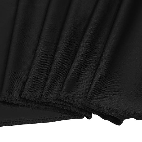 Set van 2 rechthoekige tafelkleden met ruches voor bruiloft, feest, banket, eetkamer, 96 x 30 inch, zwart