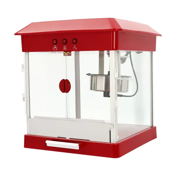 Popcornmachine Professionele Popcorn in RVS Pot Maïsplukker 800W 220V Rood
