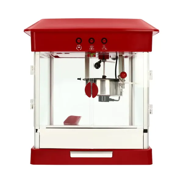 Popcornmachine Professionele Popcorn in RVS Pot Maïsplukker 800W 220V Rood