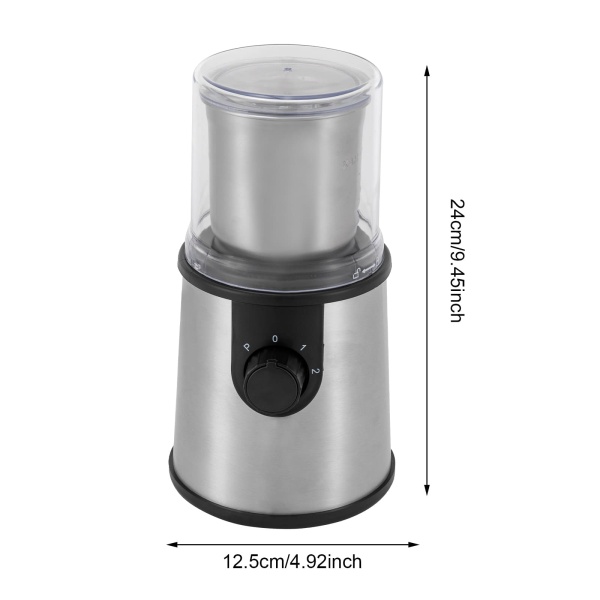 Elektrische koffiemolen, 350 W kruidenmolen, 80 g capaciteit, roestvrij staal voor koffiebonen, lijnzaad, noten, specerijen, granen Elektrische koffiemolen, 350 W kruidenmolen, 80 g capaciteit, roestvrij staal voor koffiebonen, lijnzaad, noten, specerijen, granen