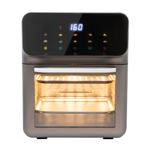 Elektrische oven met LCD-touchscreen, oven met visuele functie, elektrische oven, zwart