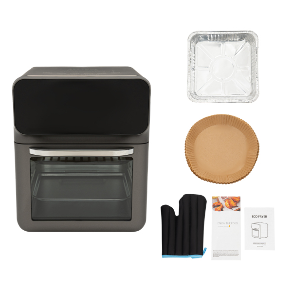 Elektrische oven met LCD-touchscreen, oven met visuele functie, elektrische oven, zwart Elektrische oven met LCD-touchscreen, oven met visuele functie, elektrische oven, zwart