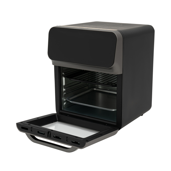 Elektrische oven met LCD-touchscreen, oven met visuele functie, elektrische oven, zwart