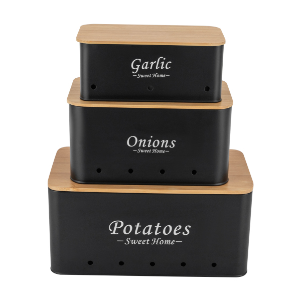 Container Sets, Uien / Aardappel / Knoflook opslag organisator, 3Pcs Opbergdoos