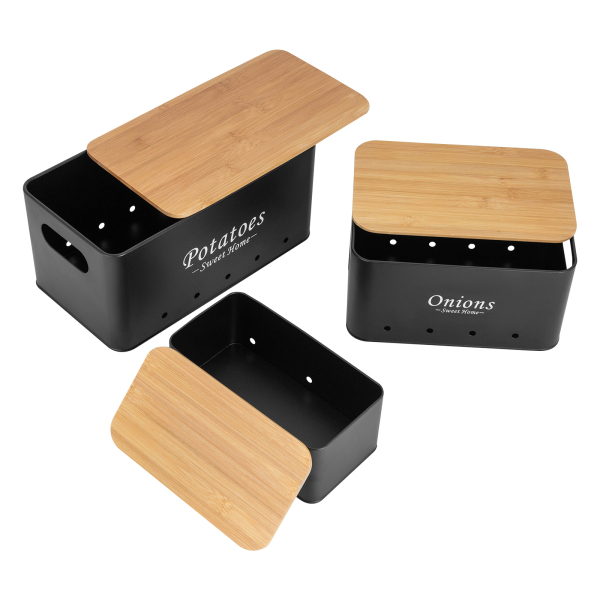 Container Sets, Uien / Aardappel / Knoflook opslag organisator, 3Pcs Opbergdoos Container Sets, Uien / Aardappel / Knoflook opslag organisator, 3Pcs Opbergdoos