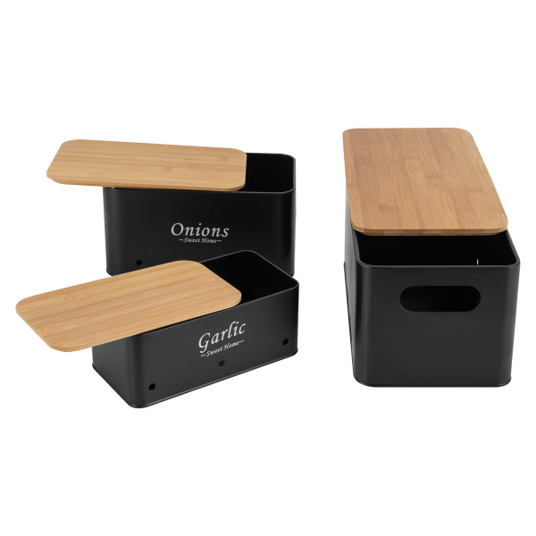 Container Sets, Uien / Aardappel / Knoflook opslag organisator, 3Pcs Opbergdoos Container Sets, Uien / Aardappel / Knoflook opslag organisator, 3Pcs Opbergdoos
