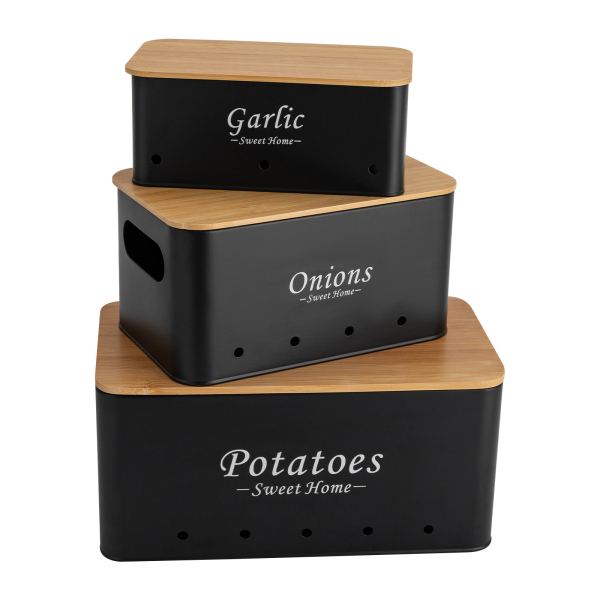 Container Sets, Uien / Aardappel / Knoflook opslag organisator, 3Pcs Opbergdoos
