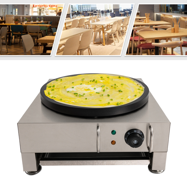 Elektrische pannenkoekmaker 16-inch pannenkoekmaker Crêpehoutgrill 1,65 kW Gebruikt in keukens Restaurants Gemakswinkels Dessertwinkels Snackbars Elektrische pannenkoekmaker 16-inch pannenkoekmaker Crêpehoutgrill 1,65 kW Gebruikt in keukens Restaurants Gemakswinkels Dessertwinkels Snackbars