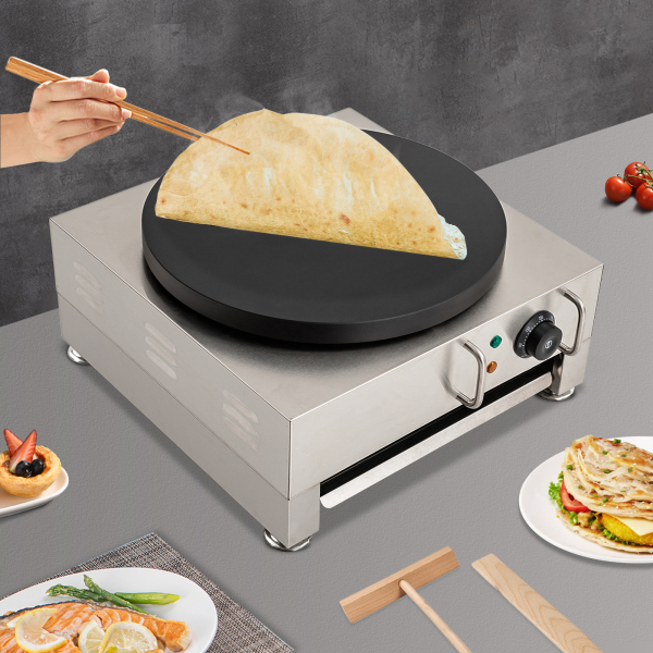 Elektrische pannenkoekmaker 16-inch pannenkoekmaker Crêpehoutgrill 1,65 kW Gebruikt in keukens Restaurants Gemakswinkels Dessertwinkels Snackbars Elektrische pannenkoekmaker 16-inch pannenkoekmaker Crêpehoutgrill 1,65 kW Gebruikt in keukens Restaurants Gemakswinkels Dessertwinkels Snackbars