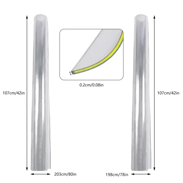 78 x 42 inch doorzichtige tafelbeschermer, 2 mm dikke beschermkussens, voor eettafel 78 x 42 inch doorzichtige tafelbeschermer, 2 mm dikke beschermkussens, voor eettafel