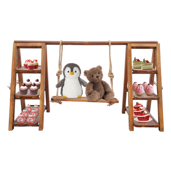 Houten Dienblad, Houten Desserthouder, Houten Cupcakehouder, 92*40*48cm, Hout Houten Dienblad, Houten Desserthouder, Houten Cupcakehouder, 92*40*48cm, Hout