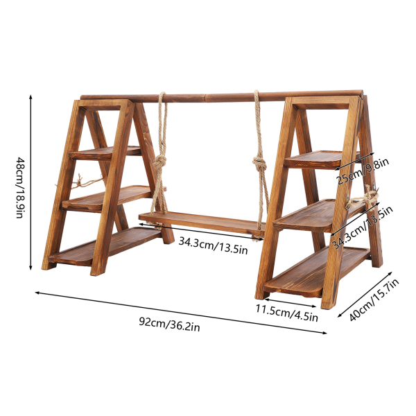 Houten Dienblad, Houten Desserthouder, Houten Cupcakehouder, 92*40*48cm, Hout