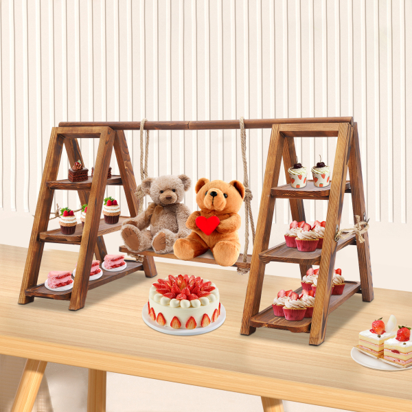 Houten Dienblad, Houten Desserthouder, Houten Cupcakehouder, 92*40*48cm, Hout