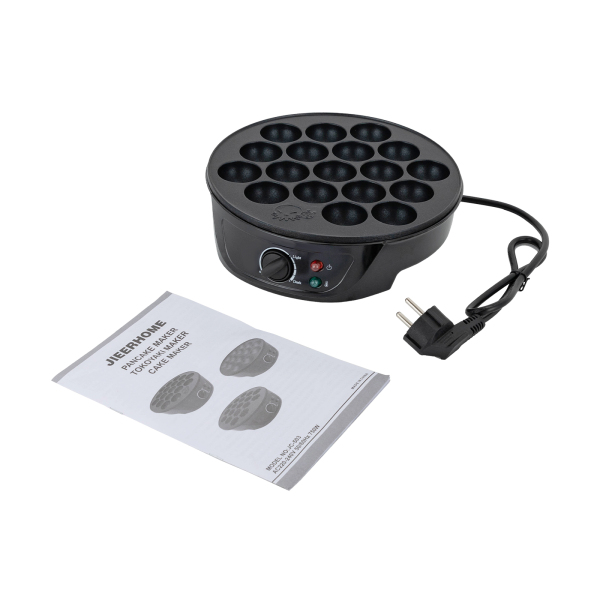 Takoyaki Maker 750W, 18-gaats elektrische takoyaki balmachine, gegrilde takoyaki grillpan, zwart