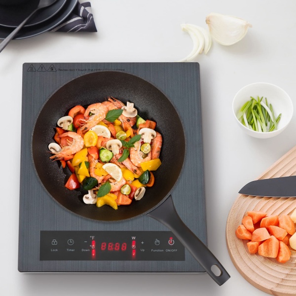 Draagbare inductiekookplaat van 1800 W met LED-display en timer van 3 uur