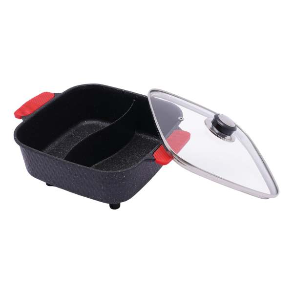 Barbecue Hot Pot 2 in 1, Koreaanse binnenbarbecue, Shabu Shabu met dubbele bediening, Hot Pot met grill, multifunctioneel rookloos draagbaar fornuis Barbecue Hot Pot 2 in 1, Koreaanse binnenbarbecue, Shabu Shabu met dubbele bediening, Hot Pot met grill, multifunctioneel rookloos draagbaar fornuis