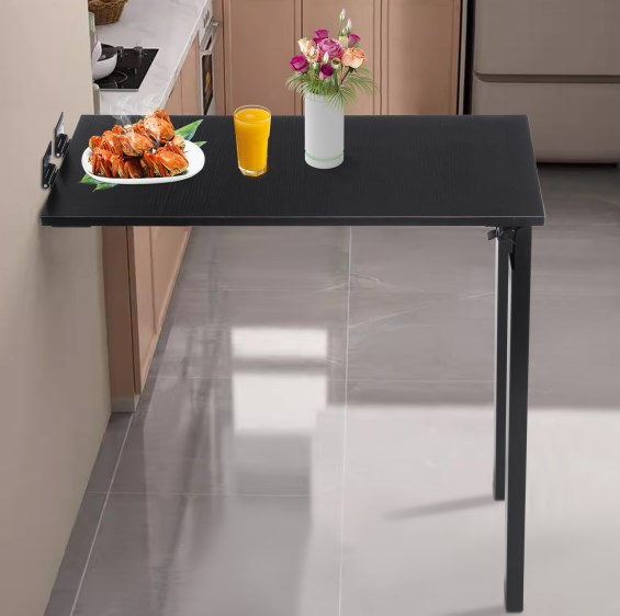 Opvouwbare eettafel van 75 * 40 cm, klaptafel aan de muur, zwart