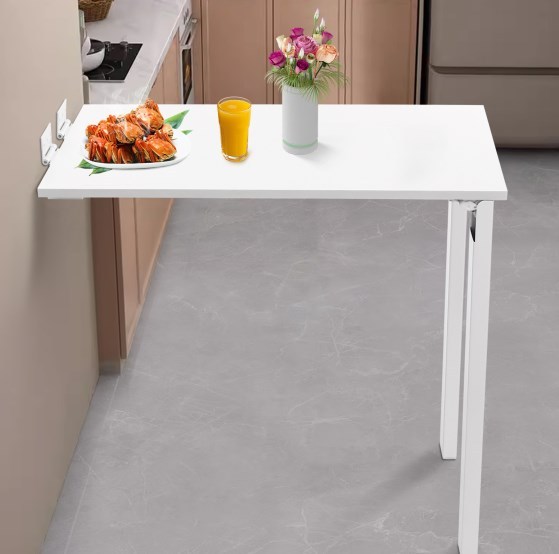 Opvouwbare eettafel van 75 * 40 cm, klaptafel aan de muur, wit
