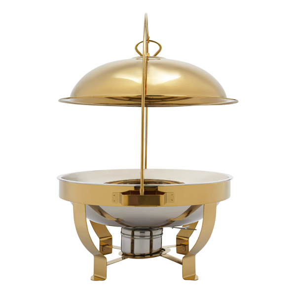Gold Chafing Dish Buffet Set Buffet Servers en Warmers Set Ronde Chafers en Buffet Warmers Sets Gebruikt In Hotels Cafetaria's Restaurants