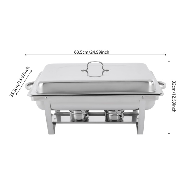 Set van 3 ovenschalen 9 l - 3 roestvrijstalen warmhoudcontainers