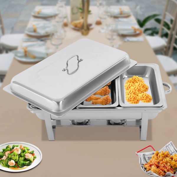 Set van 3 ovenschalen 9 l - 3 roestvrijstalen warmhoudcontainers