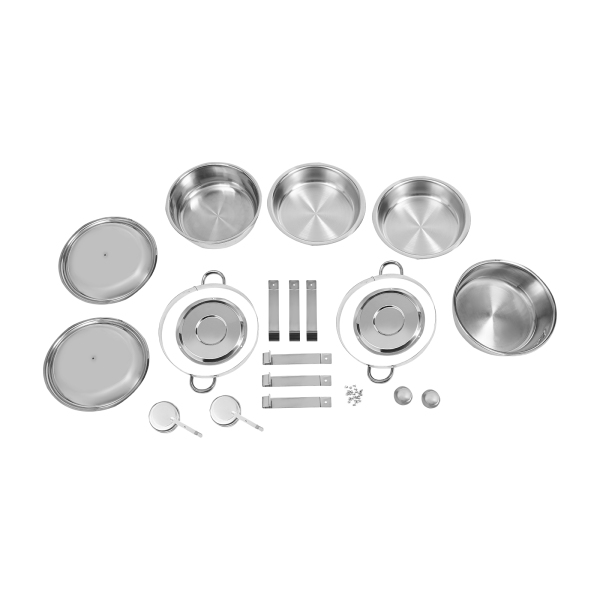 4,5L 2-delige Chafing Dish Buffetset, Chafing Dish Set, Buffet Gerechten Warmhoudset - Zilver
