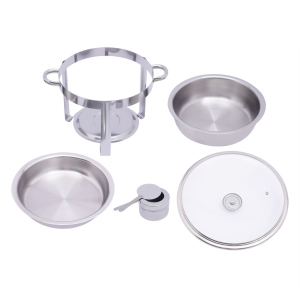 3,5L roestvrijstalen ronde vaatwasser buffetwarmerset met deksel voedselverwarmer 42 * 30 cm