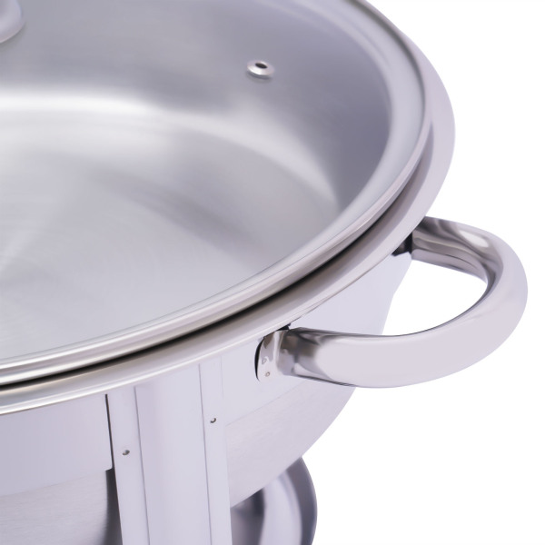 3,5L roestvrijstalen ronde vaatwasser buffetwarmerset met deksel voedselverwarmer 42 * 30 cm