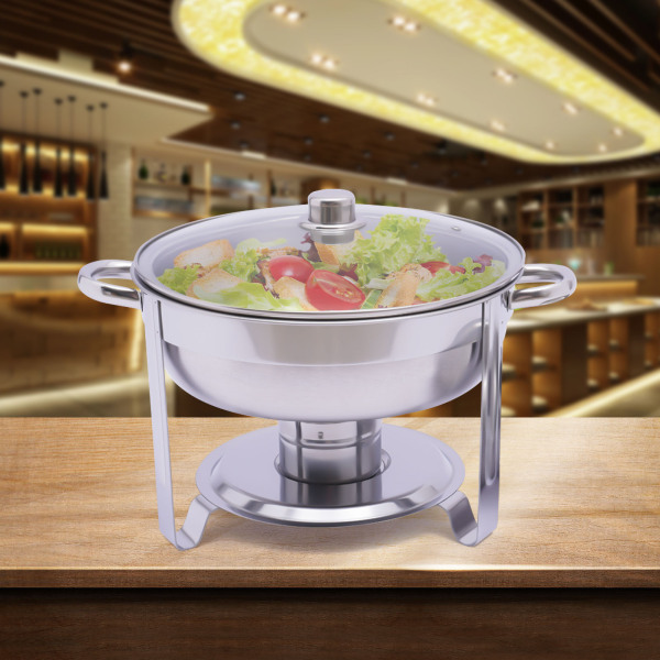 3,5L roestvrijstalen ronde vaatwasser buffetwarmerset met deksel voedselverwarmer 42 * 30 cm