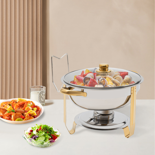 5 Qt Chafing Dish Buffetset RVS Ronde Chafers en Buffetverwarmers Sets Ronde Chafing Dish Buffetset voor Restaurants Cafetaria's 5 Qt Chafing Dish Buffetset RVS Ronde Chafers en Buffetverwarmers Sets Ronde Chafing Dish Buffetset voor Restaurants Cafetaria's