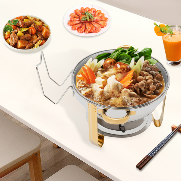5 Qt Chafing Dish Buffetset RVS Ronde Chafers en Buffetverwarmers Sets Ronde Chafing Dish Buffetset voor Restaurants Cafetaria's 5 Qt Chafing Dish Buffetset RVS Ronde Chafers en Buffetverwarmers Sets Ronde Chafing Dish Buffetset voor Restaurants Cafetaria's