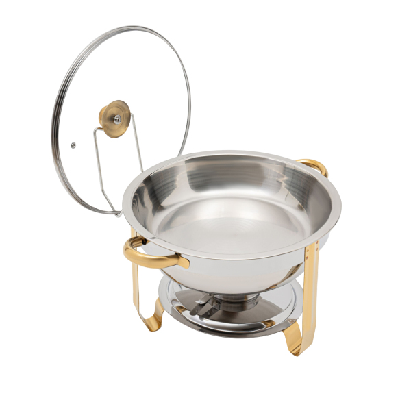 5 Qt Chafing Dish Buffetset RVS Ronde Chafers en Buffetverwarmers Sets Ronde Chafing Dish Buffetset voor Restaurants Cafetaria's