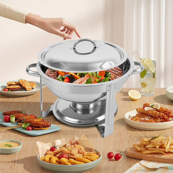 3,5 liter roestvrijstalen ronde verwarmer, Voedselwarmer, 41,5*25,5cm, Zilver
