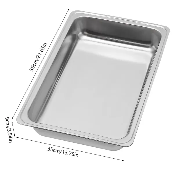 Roestvrijstalen buffetset met inklapbaar frame, 4,76 liter (elk), zilver