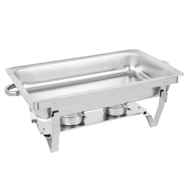 Roestvrijstalen buffetset met inklapbaar frame, 4,76 liter (elk), zilver