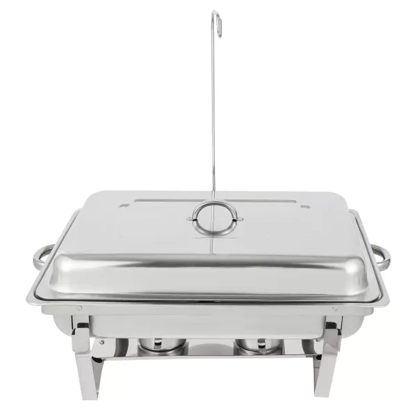 Roestvrijstalen buffetset met inklapbaar frame, 4,76 liter (elk), zilver Roestvrijstalen buffetset met inklapbaar frame, 4,76 liter (elk), zilver