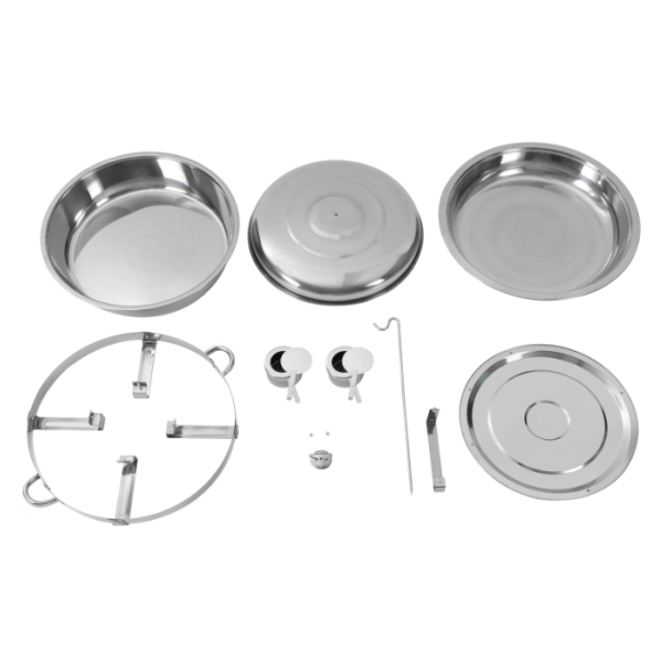 9L ronde roestvrijstalen plafondkoker voor buffetfeestcatering, zilver 59 x 30 cm 9L ronde roestvrijstalen plafondkoker voor buffetfeestcatering, zilver 59 x 30 cm