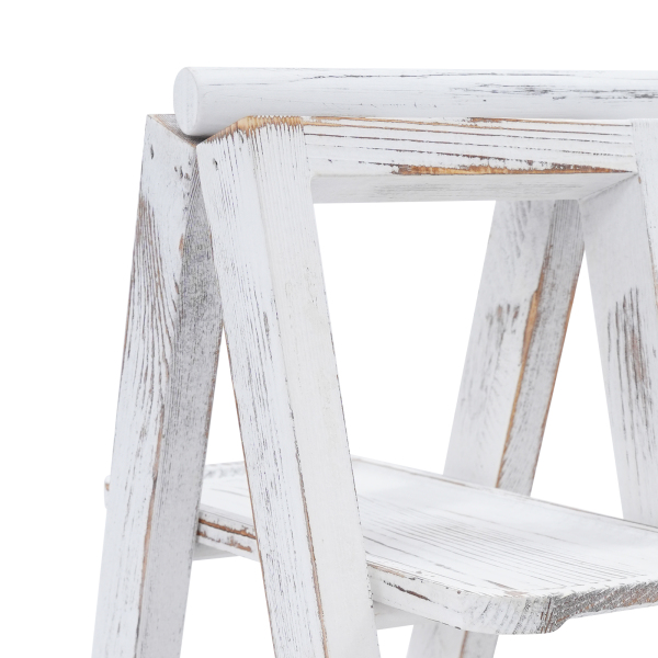 3-delige serveerladderstandaard, tafeldisplayset met verwijderbare trays, 3-laags cupcakestandaard - wit