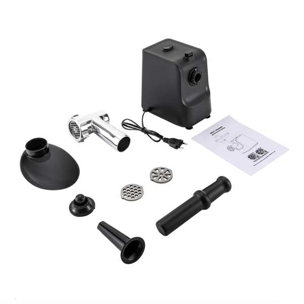 1000W elektrische vleesmolen, met accessoires voor worstmakers, zwart 1000W elektrische vleesmolen, met accessoires voor worstmakers, zwart