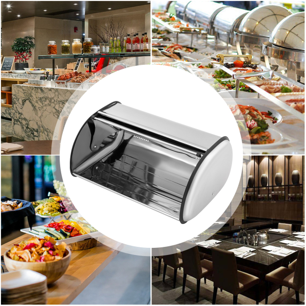 17,1 * 10,6 * 7 inch roestvrijstalen brooddoos, broodbak, broodopslagcontainer voor hotels, pensions, eetkamers