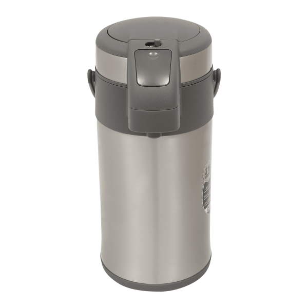 4L pomp, waterkoker en koffiepomp, roestvrij staal, vacuüm geïsoleerd, met pompmechanisme (zilver)